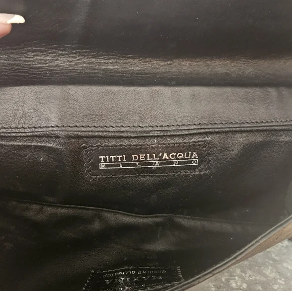 Titti Dell’Acqua X Maxima Black Alligator Leather Clutch Vintage 1990s - Picture 7 of 8